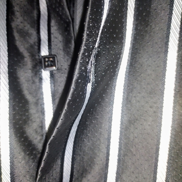 LEONARDI ITALY Pinstripe Button Down Medium Mens Metallic Silky Up‎ Dress shirt - Picture 4 of 7